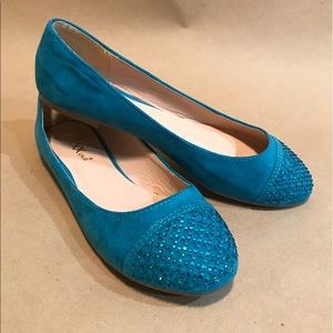 Mix Shuz suede flats with jewels